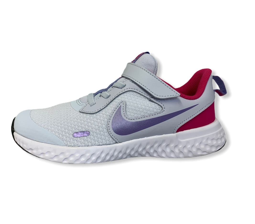 Nike Revolution 5 Little Kids Football Grey/Purple/Fireberry - 31